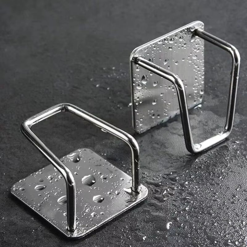 Kitchen Sink Sponge Holder Self Adhesive Drain Drying Rack Wall Hooks Sponge Stand Storage Organizer for Kitchen Sink Organizer